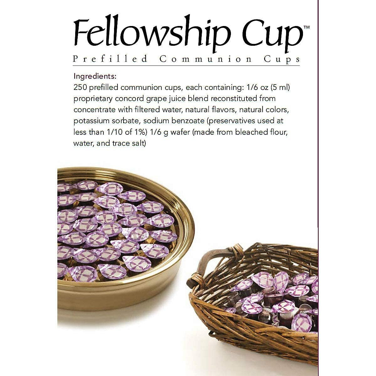 Convenient 250 Count Pre-Filled Communion Cup Set with Juice & Wafer Assembly