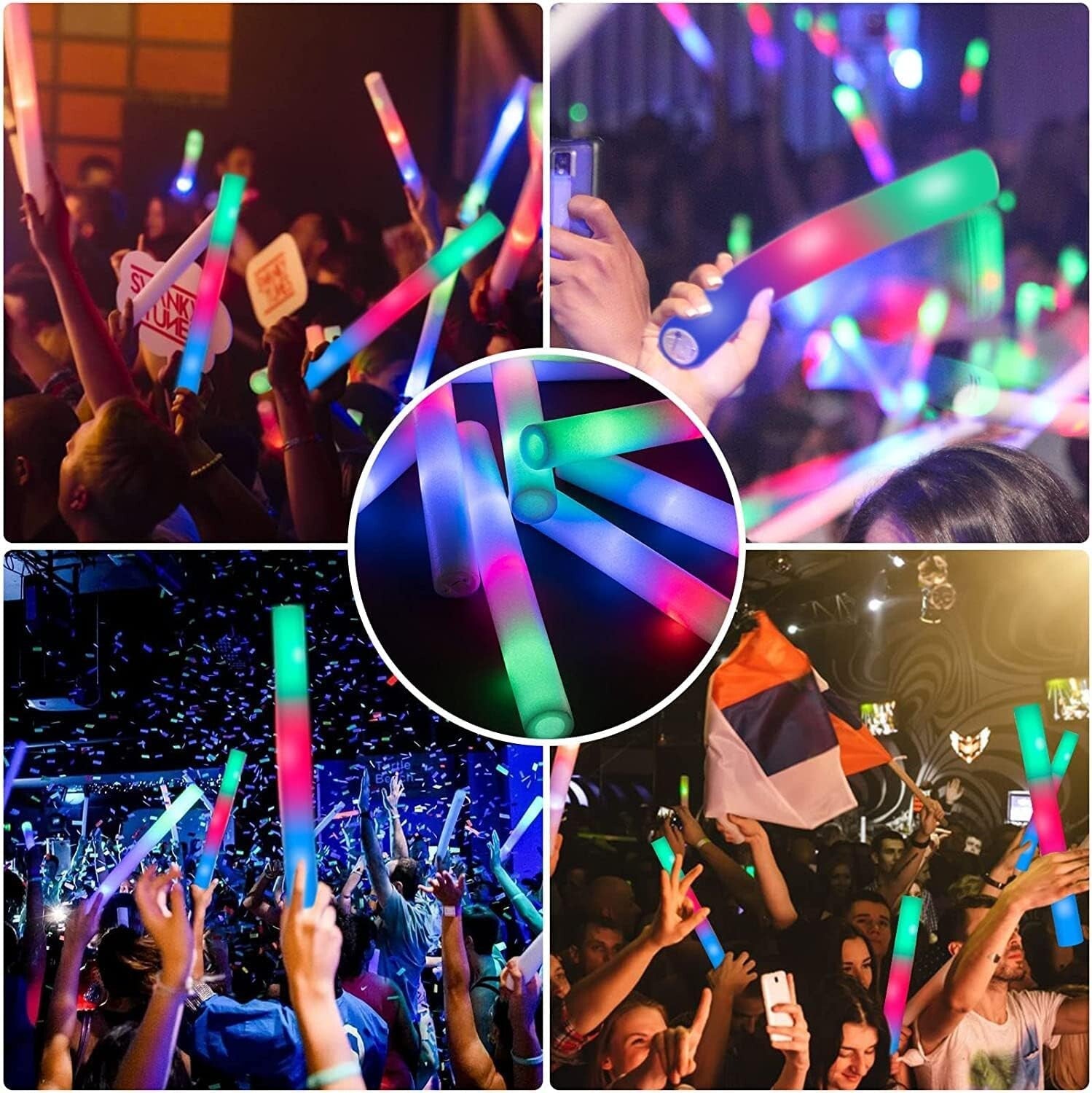174 LED Glow Sticks Bulk - Eco-Friendly Party Supplies for Halloween & Concerts