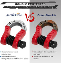 Load image into Gallery viewer, Mega D Ring Shackles 3/4" 68,000lb Break Strength for Reliable Off-Road Recovery