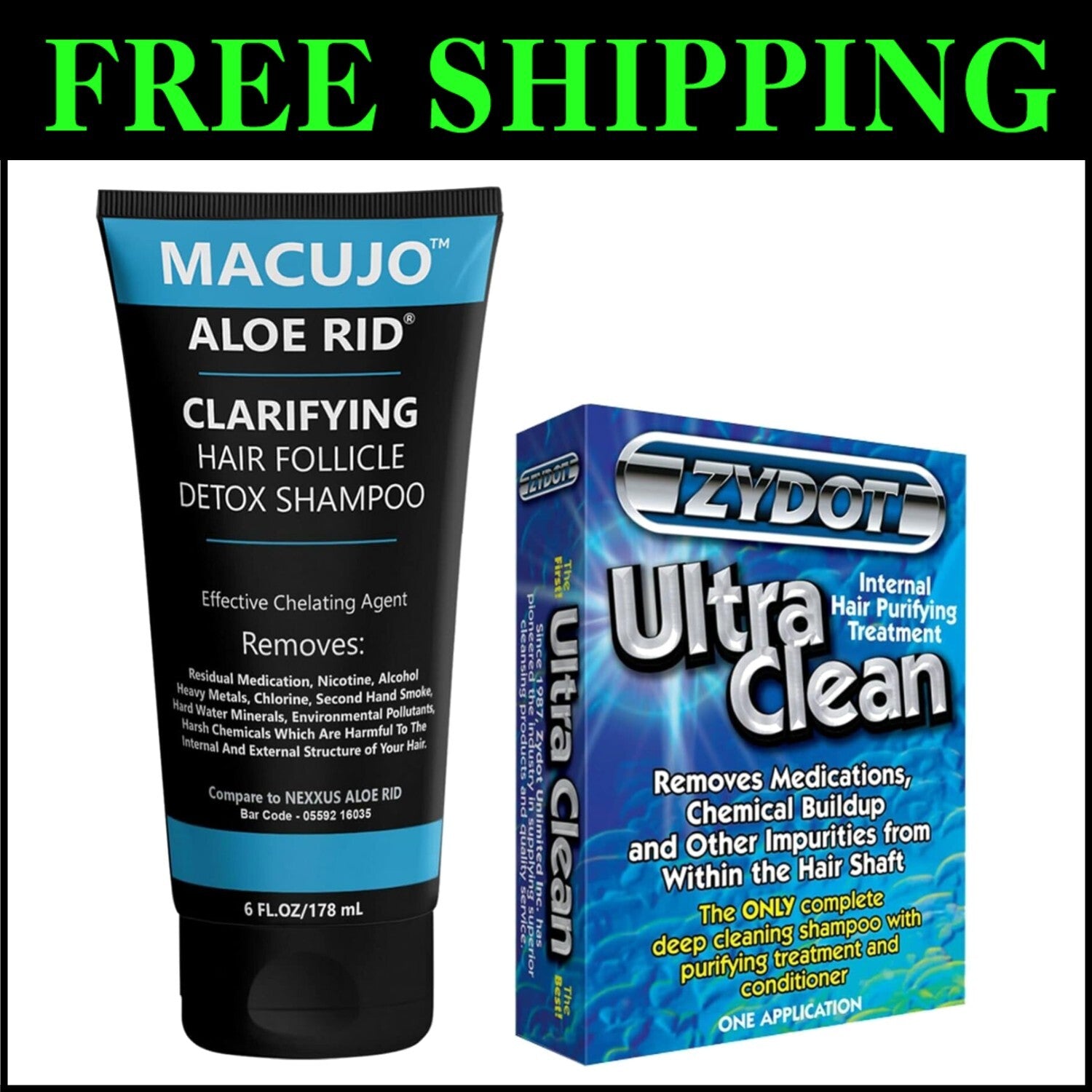 Aloe Rid Deep Clean Shampoo & Zydot UltraClean Duo - Restores Radiance & Health