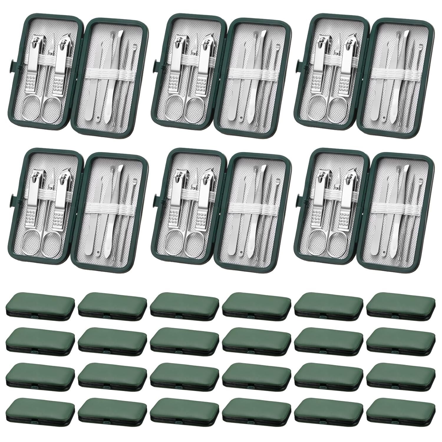 Professional 24-Piece Nail Care Set: Stainless Steel Tools with Travel Case