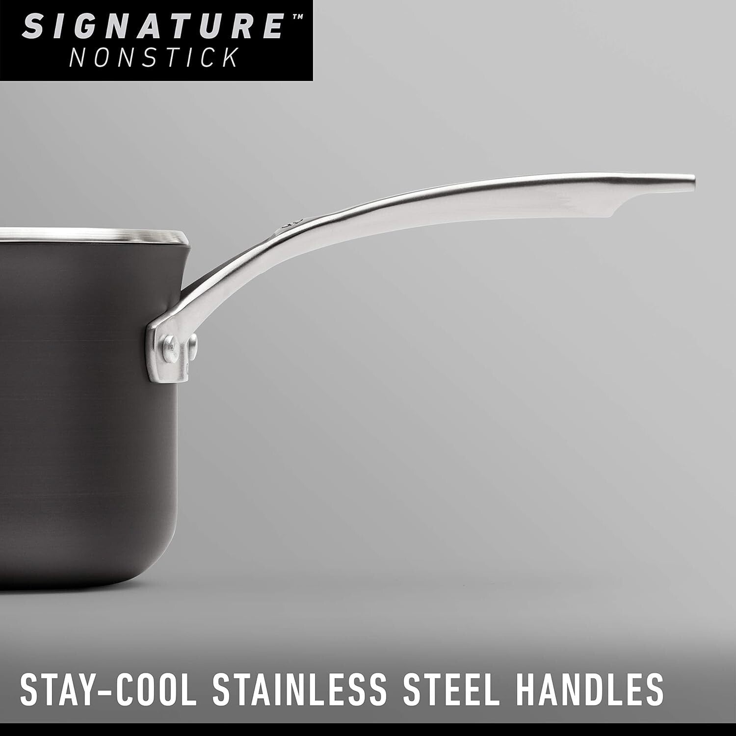 Elegant Hard-Anodized 12-Inch Nonstick Wok with Cool Stainless Steel Handle