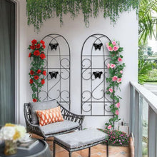 Load image into Gallery viewer, Durable 60" x 18" Butterfly Design Garden Trellis for Climbing Roses &amp; Vines