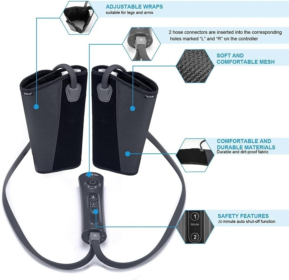 Air Compression Leg Massager for Circulation - Relief for RLS and Edema