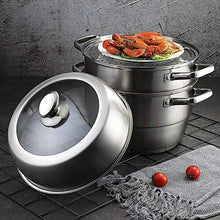 Load image into Gallery viewer, Versatile Thick-Bottomed Stainless Steel Steamer - Induction &amp; Stove Compatible
