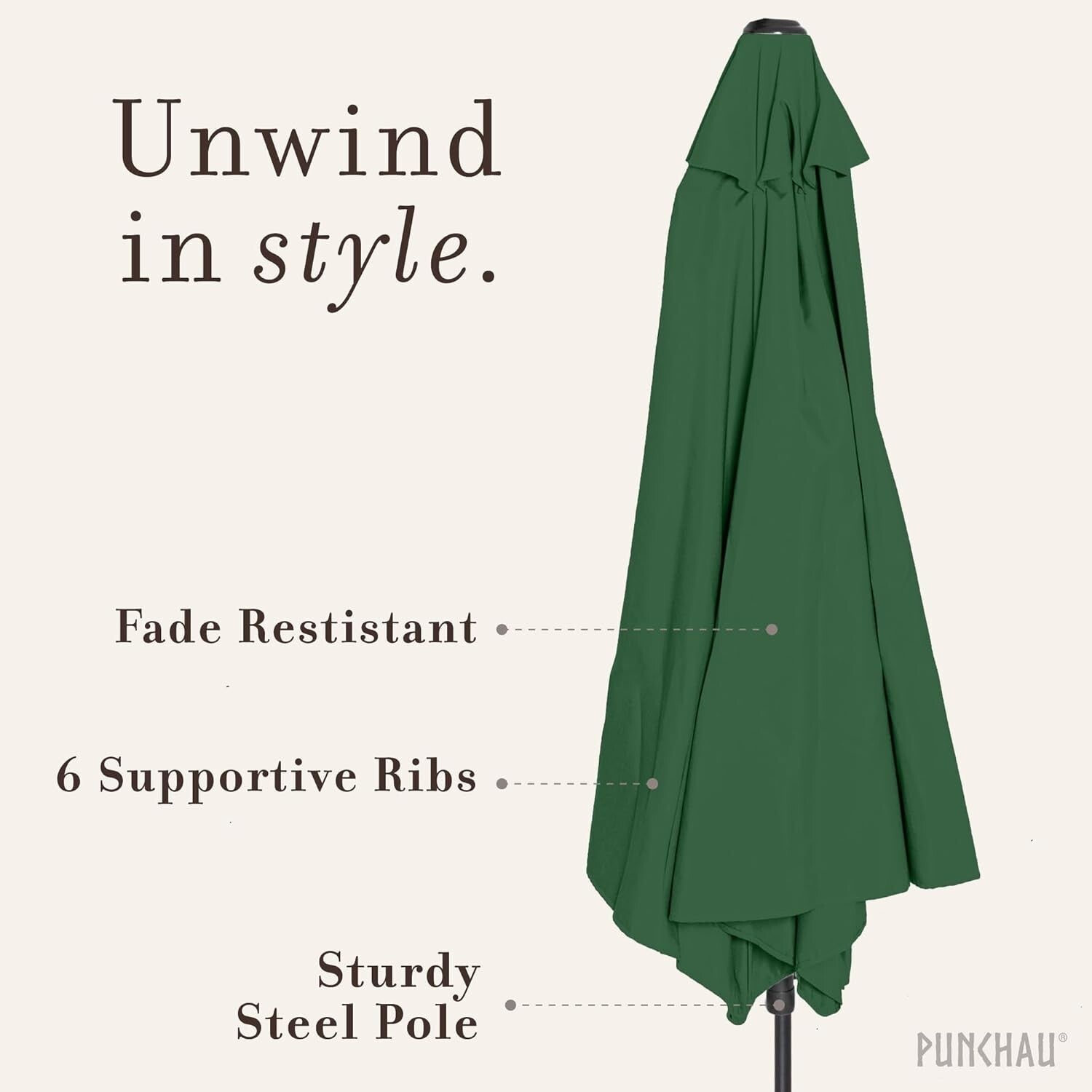 Elegant 6 Ft Outdoor Umbrella with Easy Tilt and Crank - Perfect for Patios