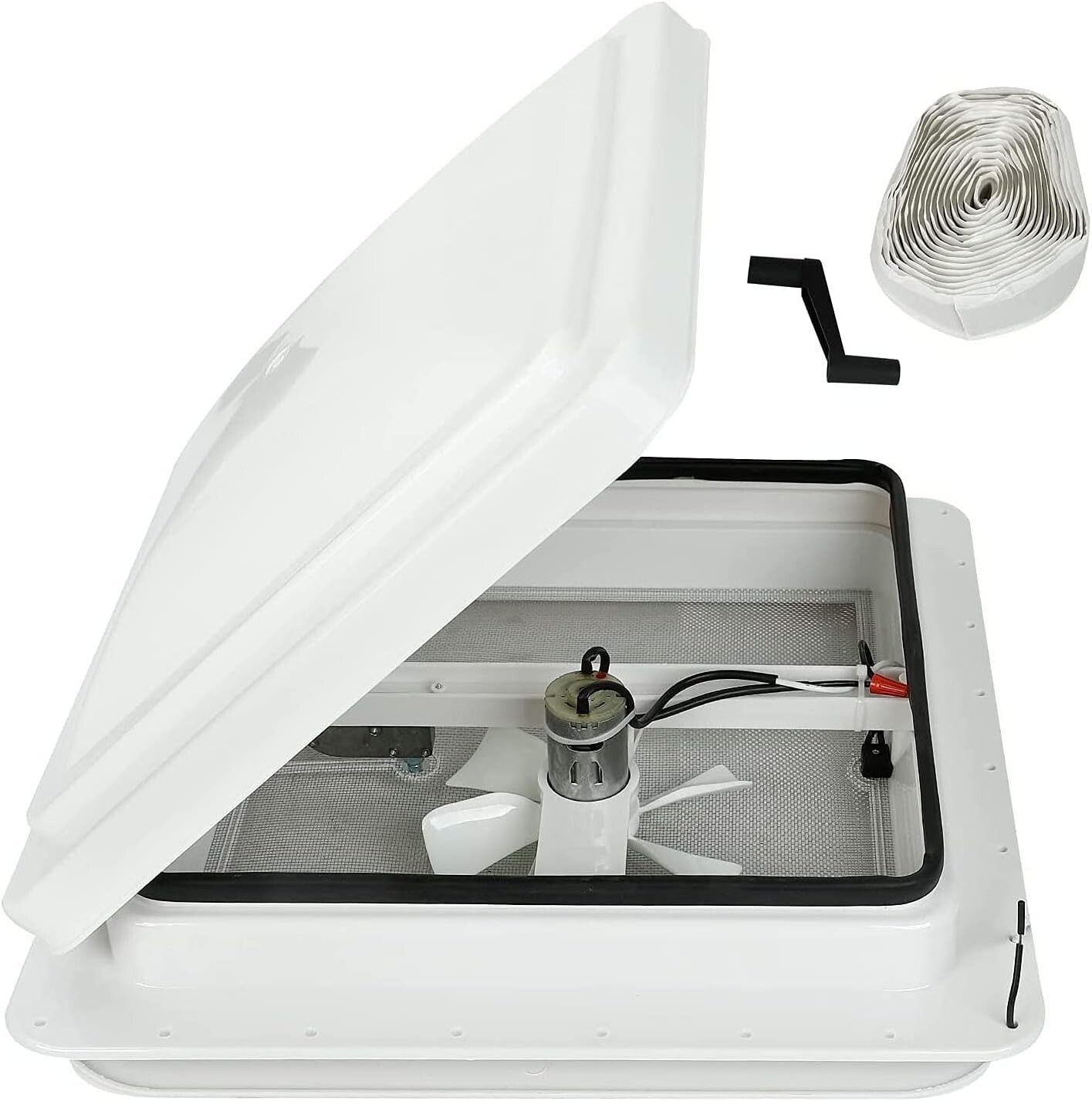12V Electric RV Roof Vent with 6" Blades - Efficient Airflow & Easy Install