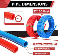 Load image into Gallery viewer, Premium 1/2-Inch Pex-A Pipe Set: 200 ft Tubing with 15pcs Fittings &amp; 50 Clamps