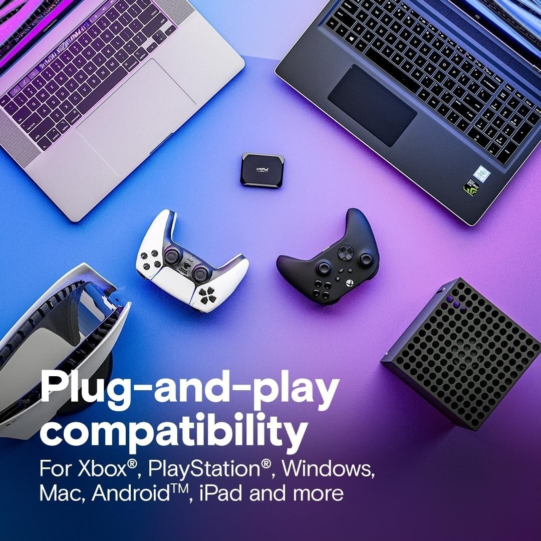 Compact 2TB External SSD - 1050MB/s Speed & Broad Compatibility for All Devices