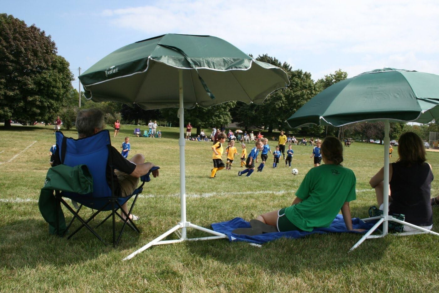 Lightweight Outdoor Sunshade Umbrella with Durable Aluminum Frame - Blue