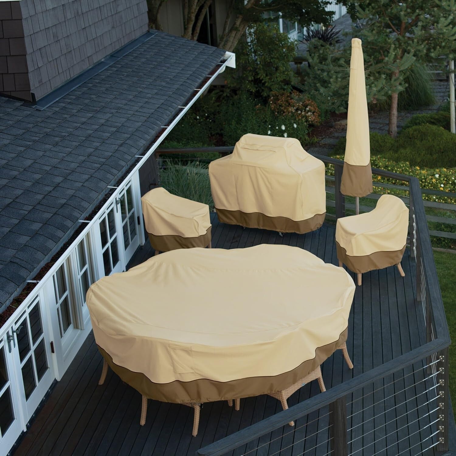 Veranda 60 Inch Round Table Cover - Stylish Protection Against Weather Elements