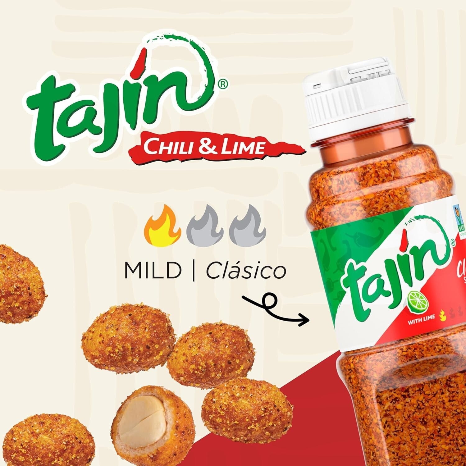 Bold Tajin Peanuts with Chili & Lime, Protein-Packed, 10.5 oz Resealable Pouches
