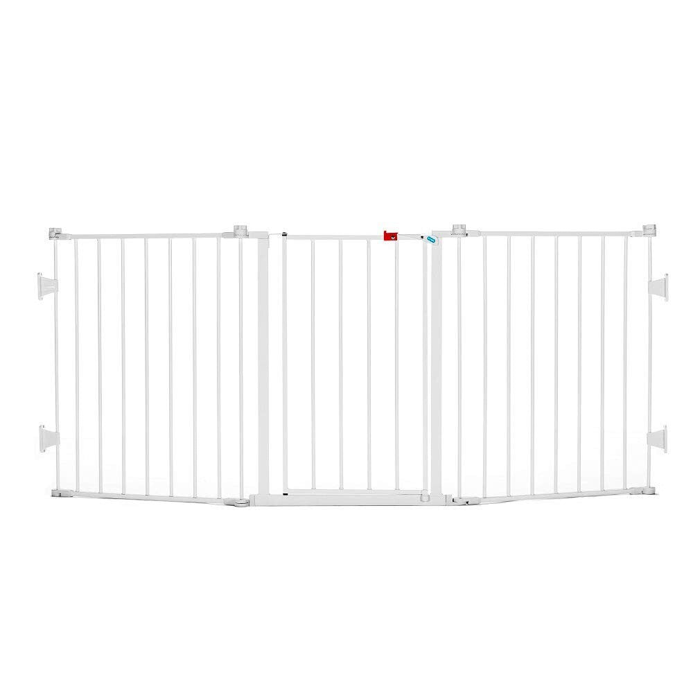 Child Safety with 76-Inch Walk-Through Baby Gate – 3-Panel Design Included