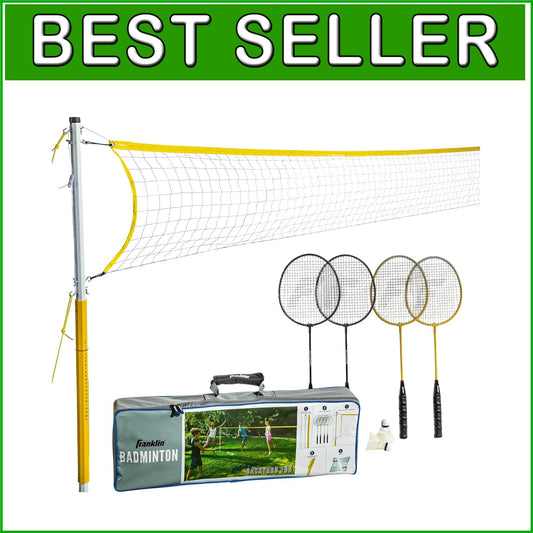 Family-Friendly Badminton Set with Portable Net - Perfect for Beach or BBQ