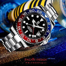 Load image into Gallery viewer, Sapphire Glass Men's Automatic GMT Watch – Elegant 40MM Stainless Steel Design