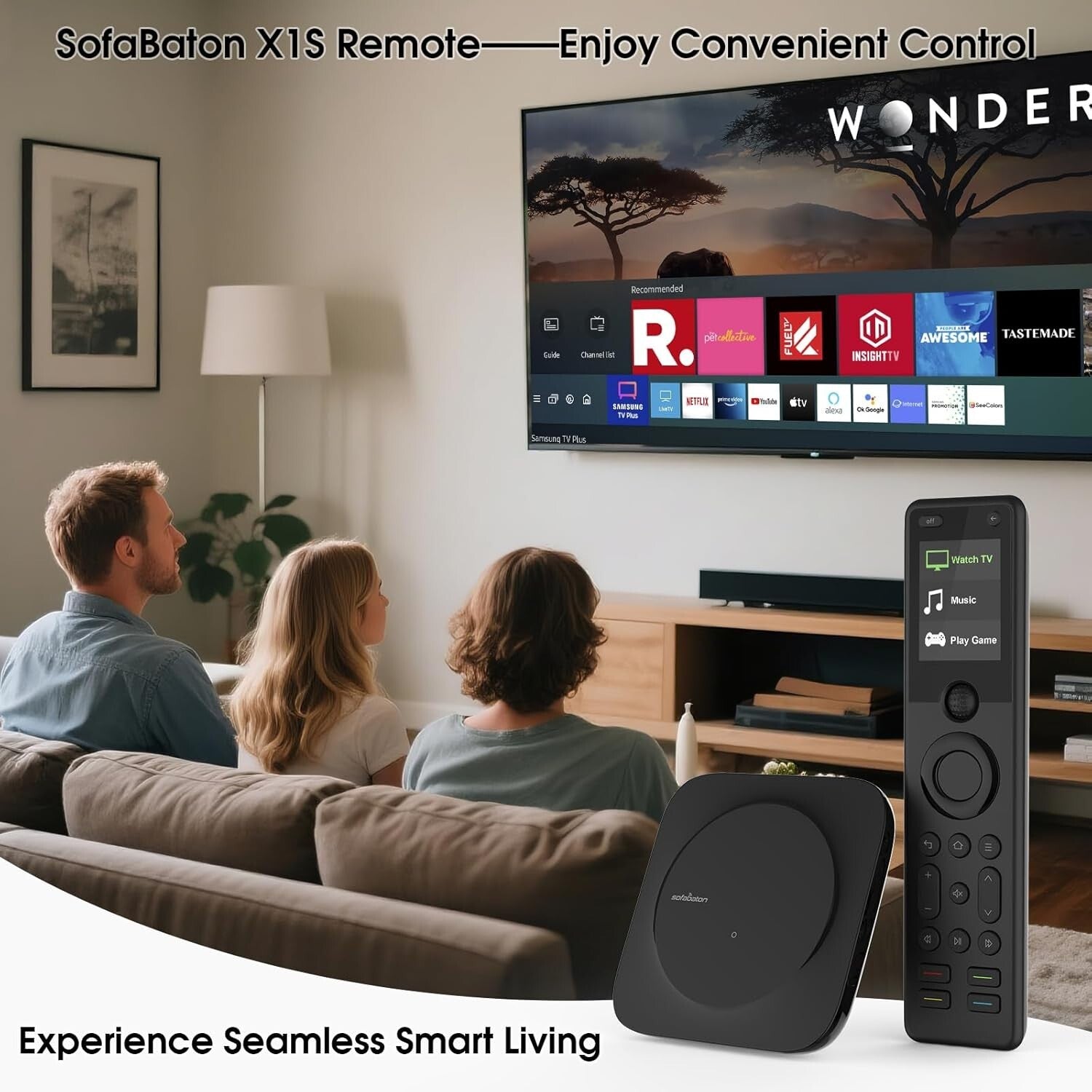 Ergonomic Smart Remote with Backlit Buttons & Hub – Ultimate Home Entertainment