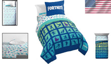 Load image into Gallery viewer, Fortnite Boogie Bomb Twin Bed Set - Reversible Comforter &amp; 5-Piece Sheet Set