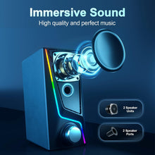 Load image into Gallery viewer, 6 Lighting Modes USB-Powered Gaming Speakers with Hi-Fi Sound &amp; Bass Enhancement