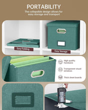 Load image into Gallery viewer, Modern 2-Pack Document Organizer with Lid for Letter/Legal Files in Forest Green