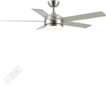 Load image into Gallery viewer, 52-Inch Adjustable Ceiling Fan LED Light, 3 Color Temperatures &amp; Remote Control