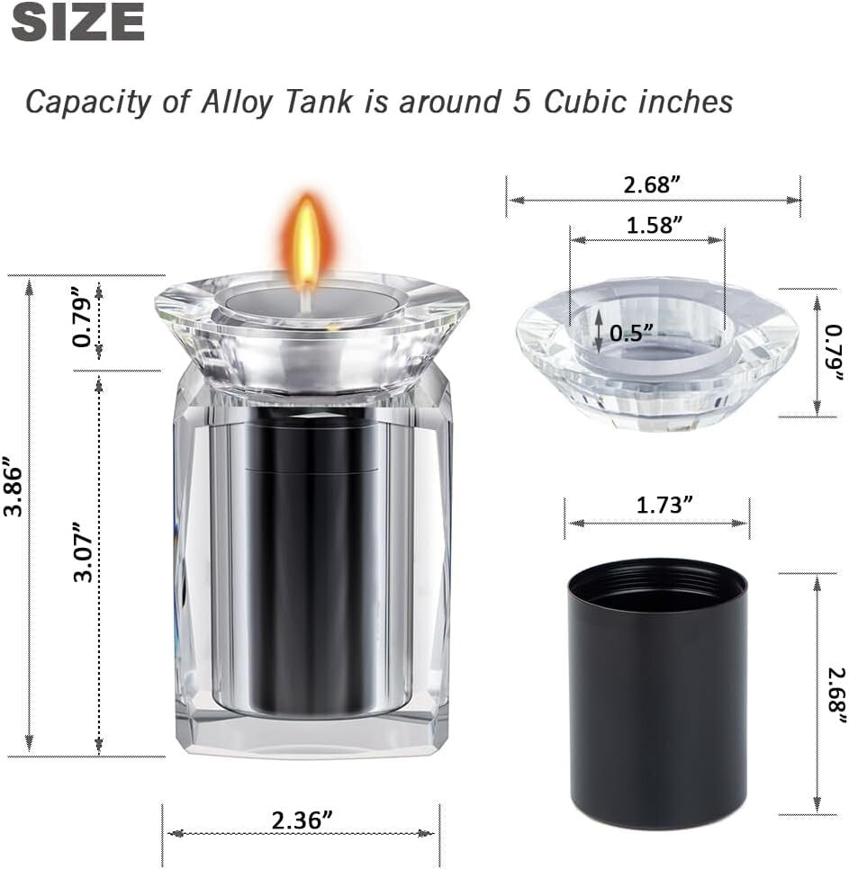 Miniature Crystal Candle Holder Urn - Personalized Ashes Keepsake for Adults
