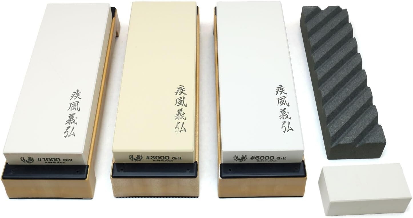 Complete 5-Piece Toishi Japanese Whetstone Set for Ultimate Knife Sharpening