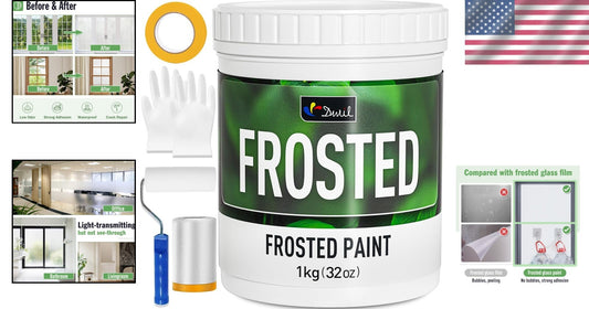 Frosted Glass Window Paint - 32oz Privacy Spray for Indoor Use - Complete Kit