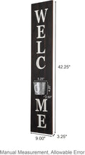 Load image into Gallery viewer, 42-Inch Rustic Farmhouse Vertical Welcome Sign with Planter for Front Porch