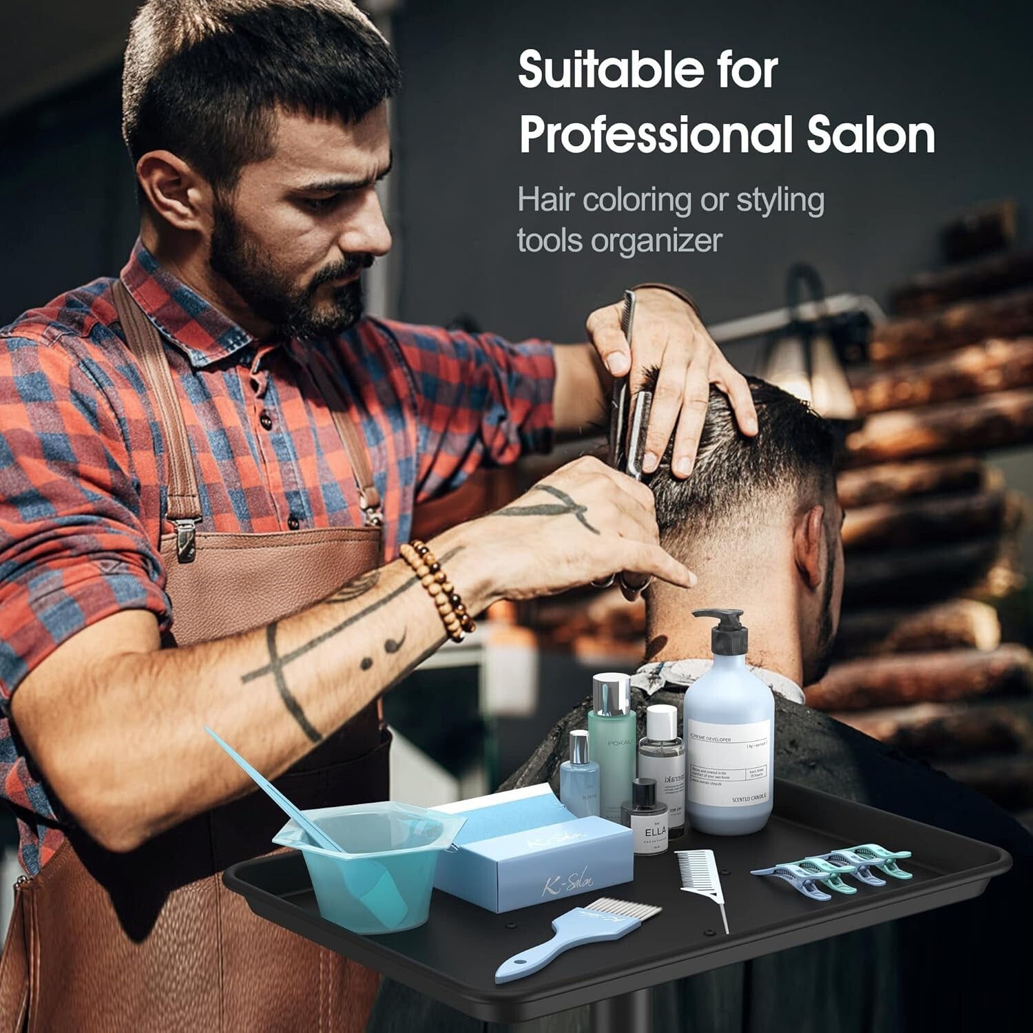 Durable Aluminum Salon Tray with 360° Swivel Wheels - Ideal for Professionals