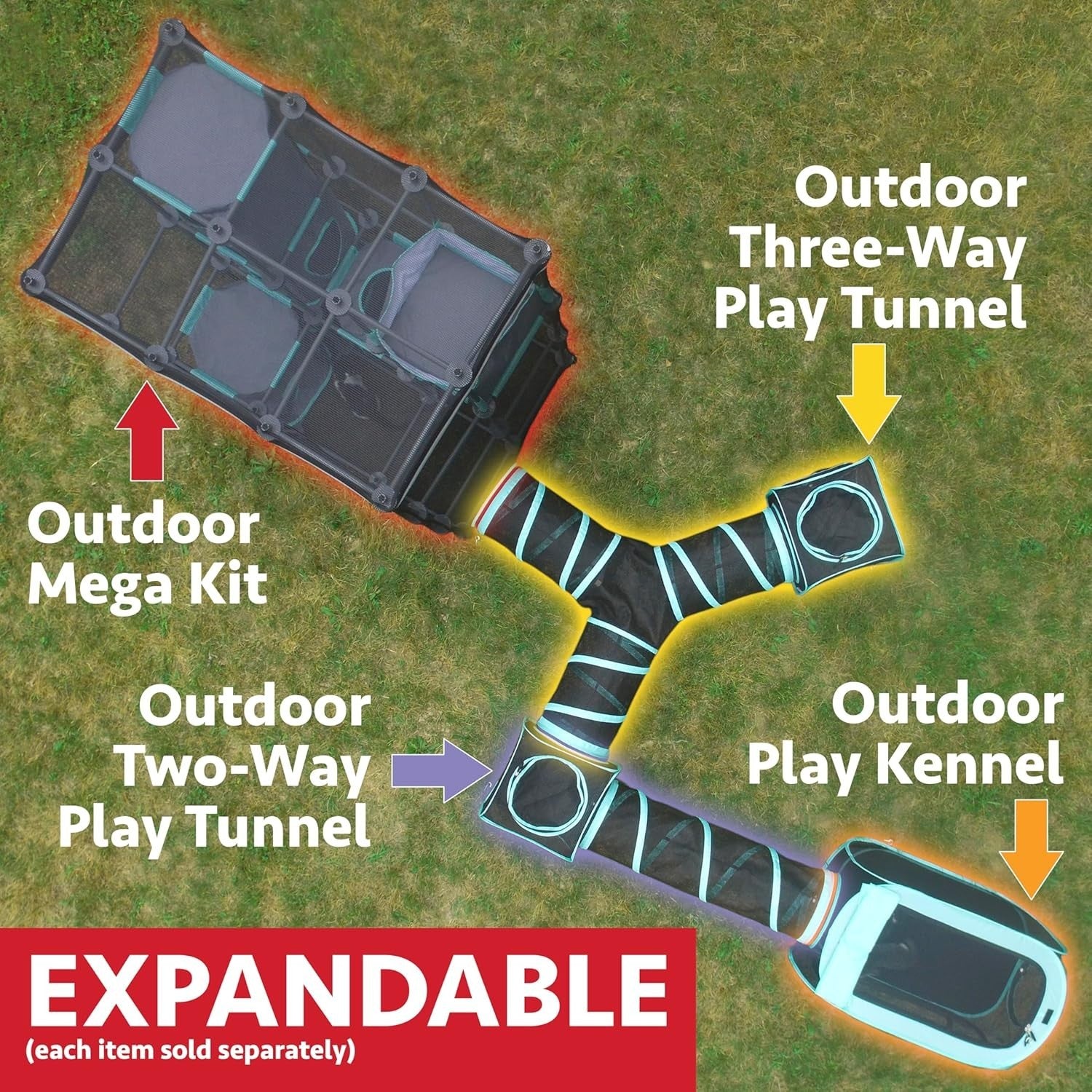 Outdoor Mega Cat Playset - Spacious & Durable Mesh Jungle Gym for Cats