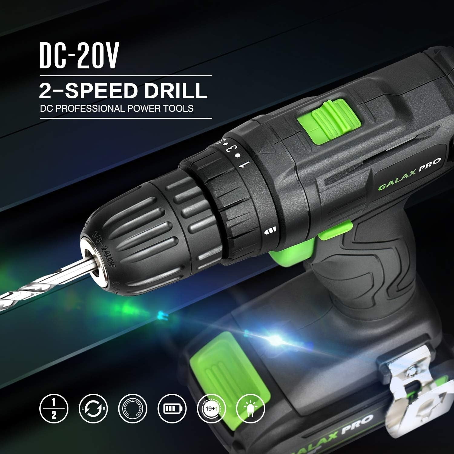 Compact 20V Cordless Drill and Impact Driver Combo with 11 Essential Accessories