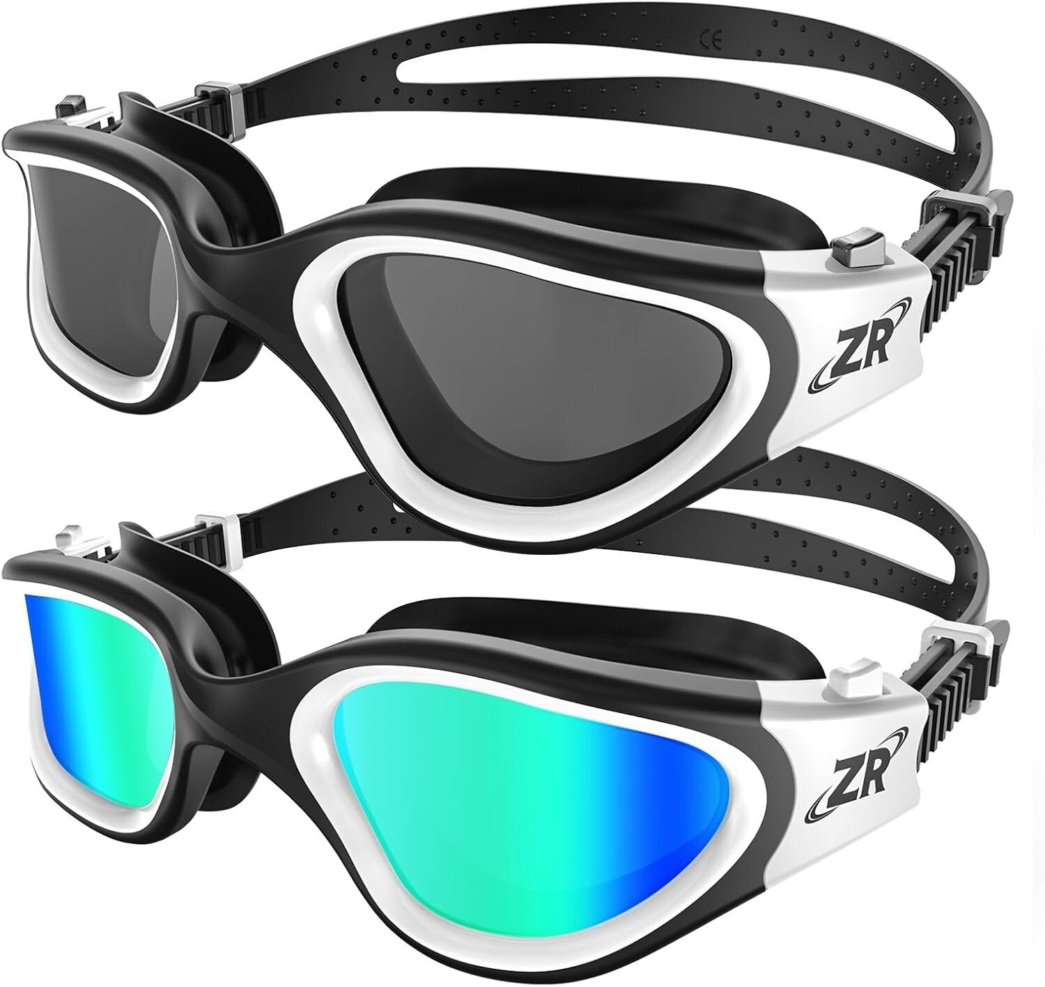 Durable 2 Pack Polarized Swim Goggles with Ergonomic Fit - For All Skill Levels