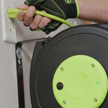 Load image into Gallery viewer, ZillaGreen 25 Ft Retractable Extension Cord Reel with Lighted Triple Tap Outlet
