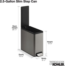 Load image into Gallery viewer, Rectangular 2.5 Gallon Trash Can with Soft-Close Lid - Perfect for Small Spaces