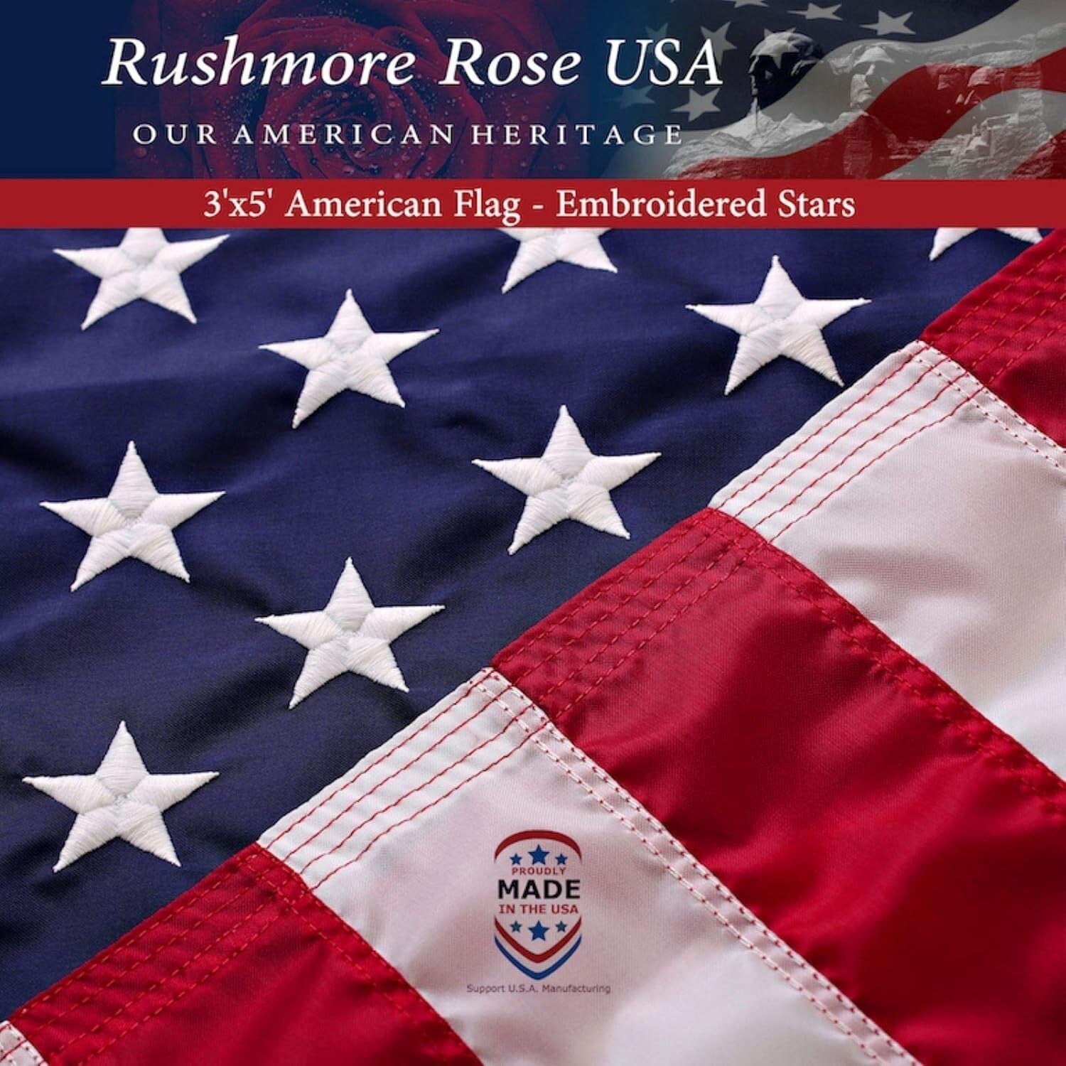 FMAA Certified 3x5 American Flags - Durable Outdoor Use with Brass Grommets