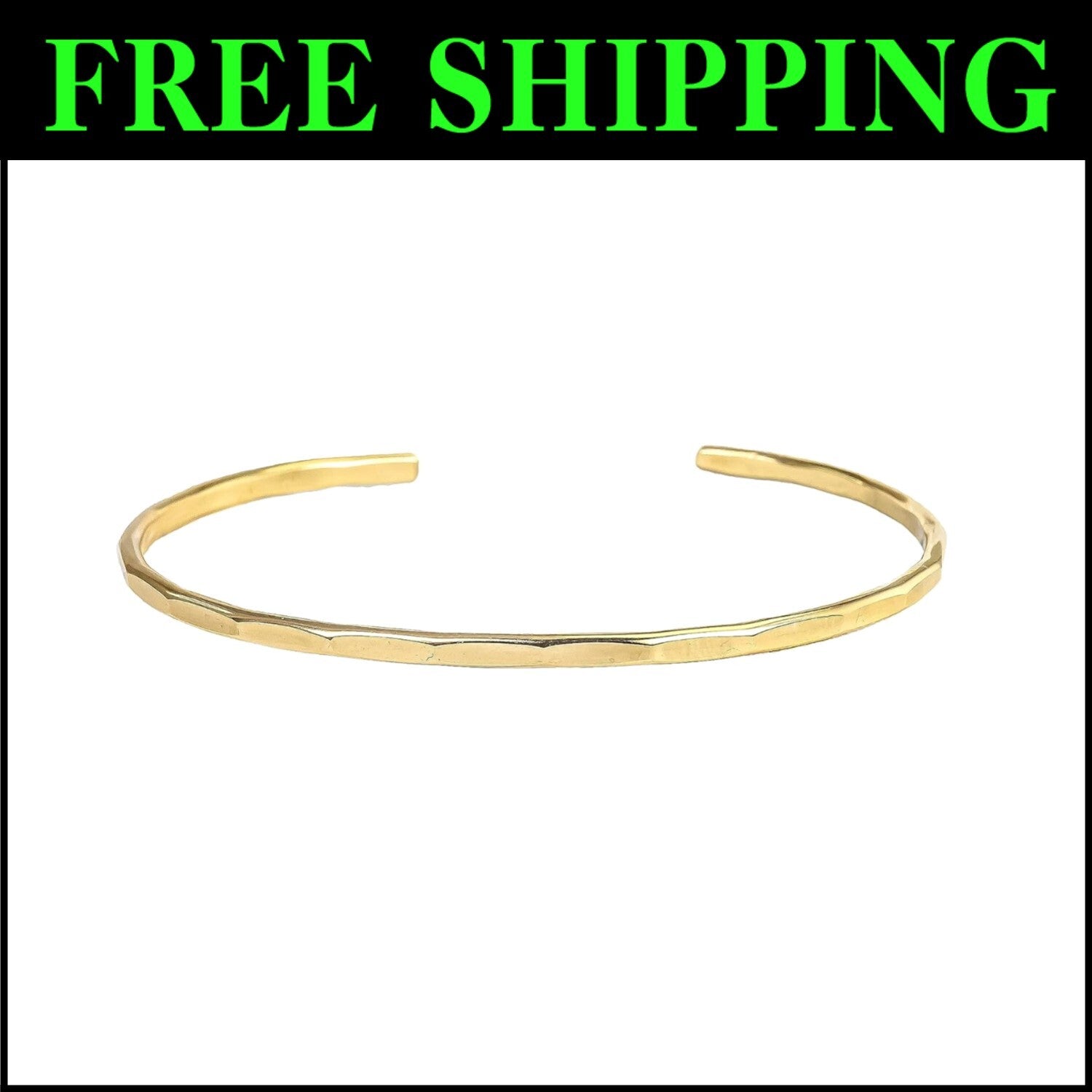 Elegant 14K Gold Fill Hammered Cuff Bracelet - Handmade Women's Jewelry