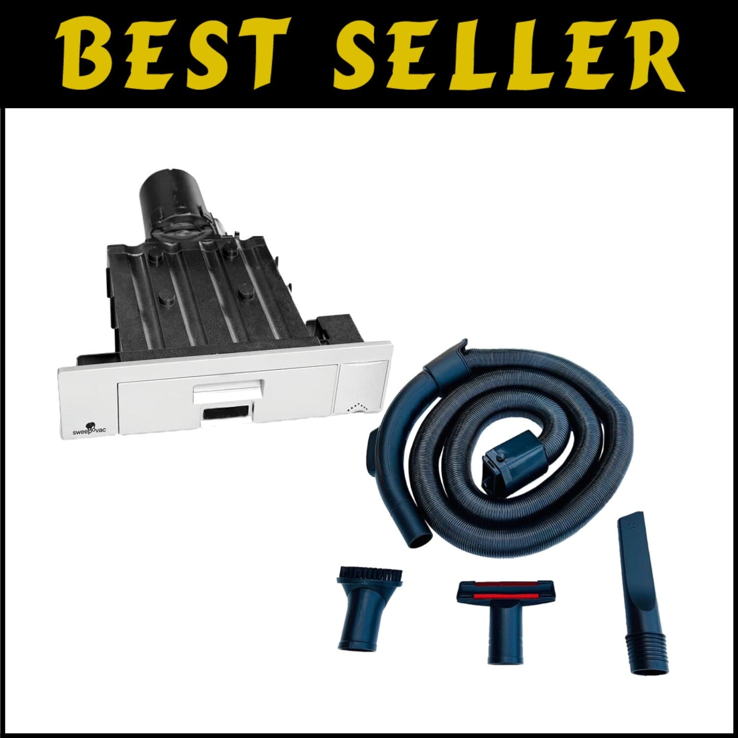 Revolutionary Built-in Kitchen Vacuum with 6-18ft Expandable Hose & Attachments