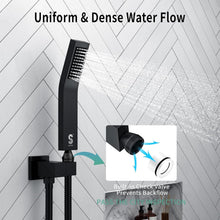 Load image into Gallery viewer, Matte Black Luxury Shower Faucet Set - 12 Inch Rain Shower Head with Trim Kit