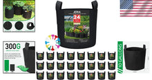 Load image into Gallery viewer, Garden-Ready 24-Pack of 10 Gallon Grow Bags - Superior Drainage Included