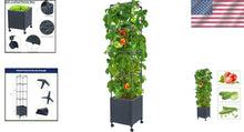Load image into Gallery viewer, Mobile Raised Garden Bed with Trellis: Perfect for Climbing Vegetables &amp; Flowers