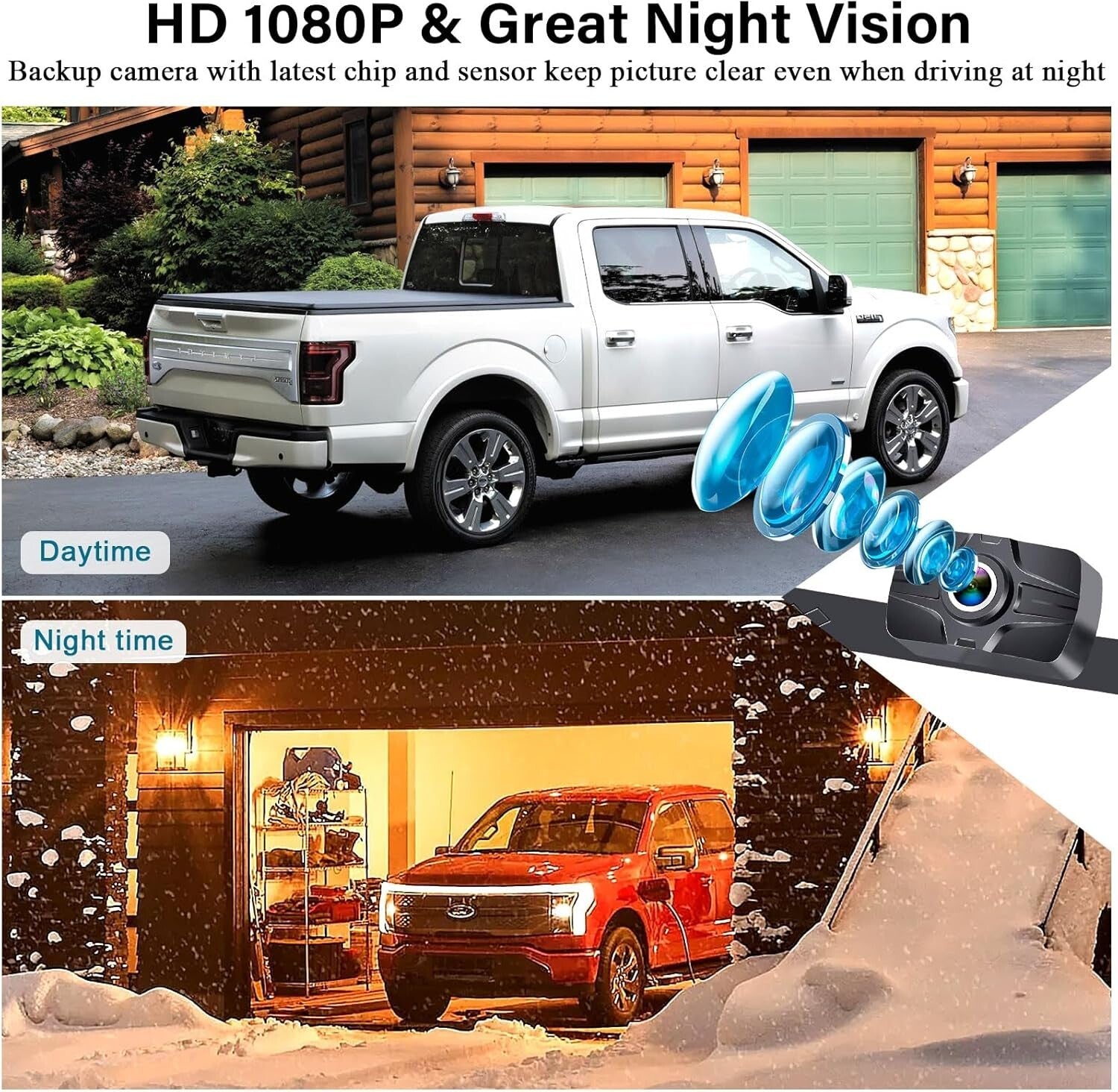IP69 Waterproof Truck Backup Camera with 7-Inch Clear Monitor for Safe Parking