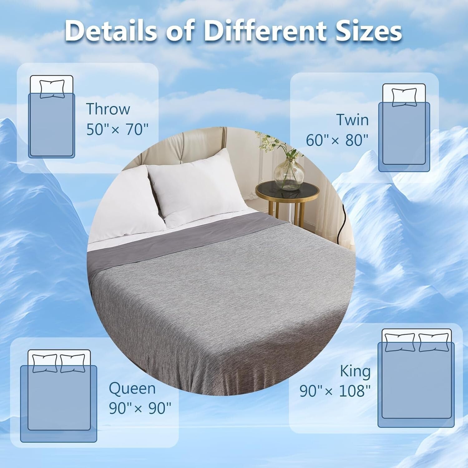 Soft and Skin-Friendly Queen Cooling Blanket - Breathable Comfort for All