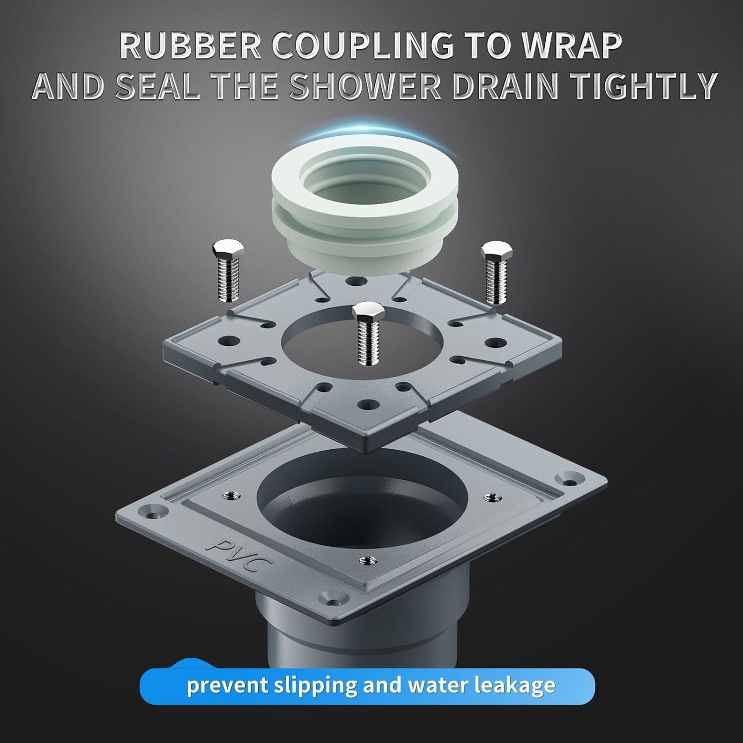 304 Stainless Steel Square Shower Drain: 12-Inch Drainage with Hair Strainer