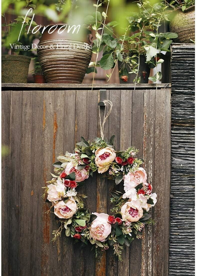 Durable 15.5''-16'' Flower Wreath - Elegant Spring and Summer Door Accessory