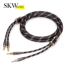 Load image into Gallery viewer, High-Purity Copper Speaker Cable 4.9ft with Gold-Plated Banana &amp; Spade Plugs