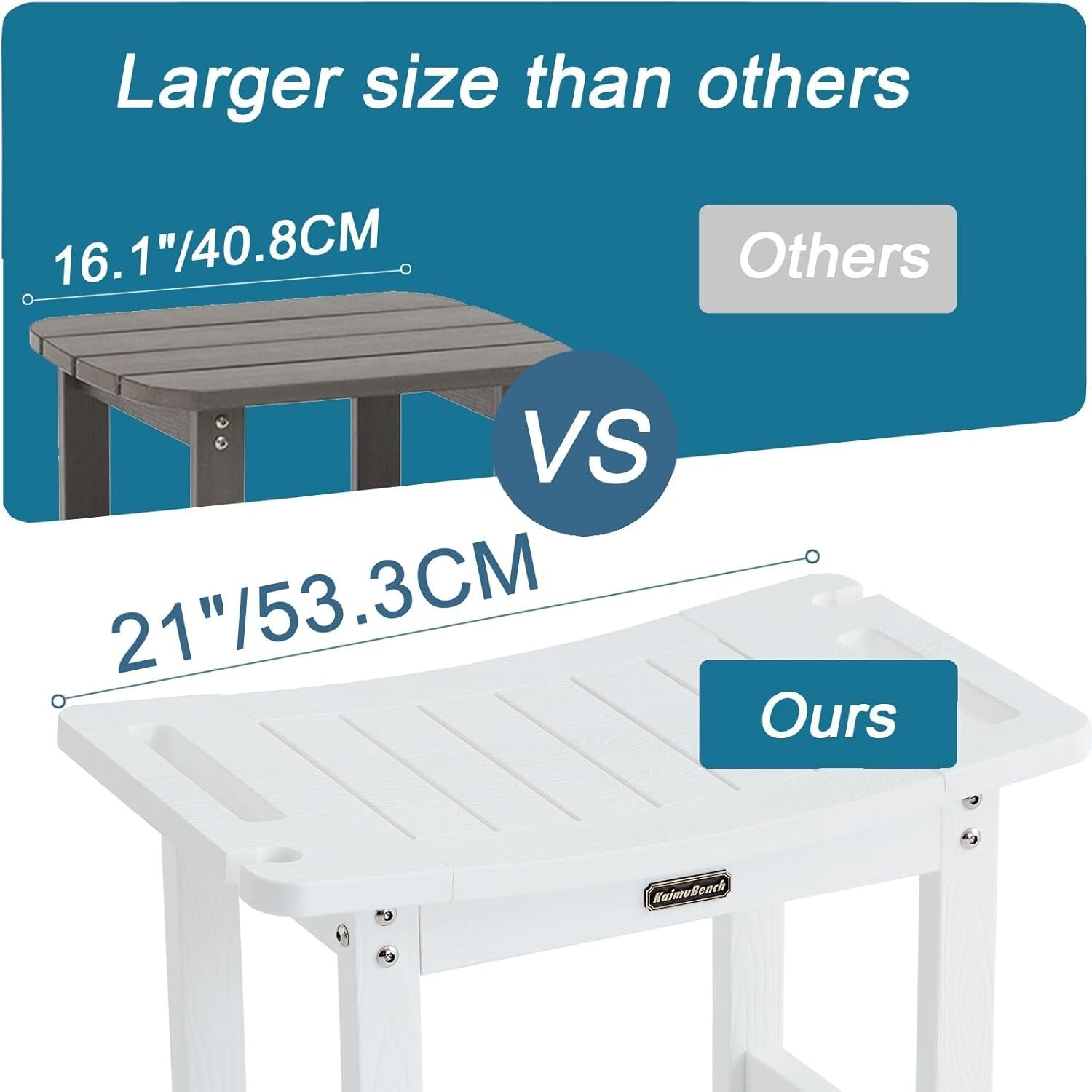 Waterproof Foldable Shower Bench with Storage Shelf & Handles - 550 lbs Capacity