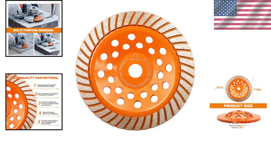 Turbo Row 7 Inch Diamond Grinding Wheel - Coarse Grit for Fast Material Removal