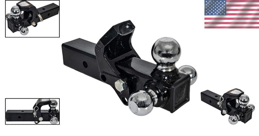 Chrome-Plated Tri-Ball Hitch for 2-1/2 Inch Receivers with Heavy-Duty Design
