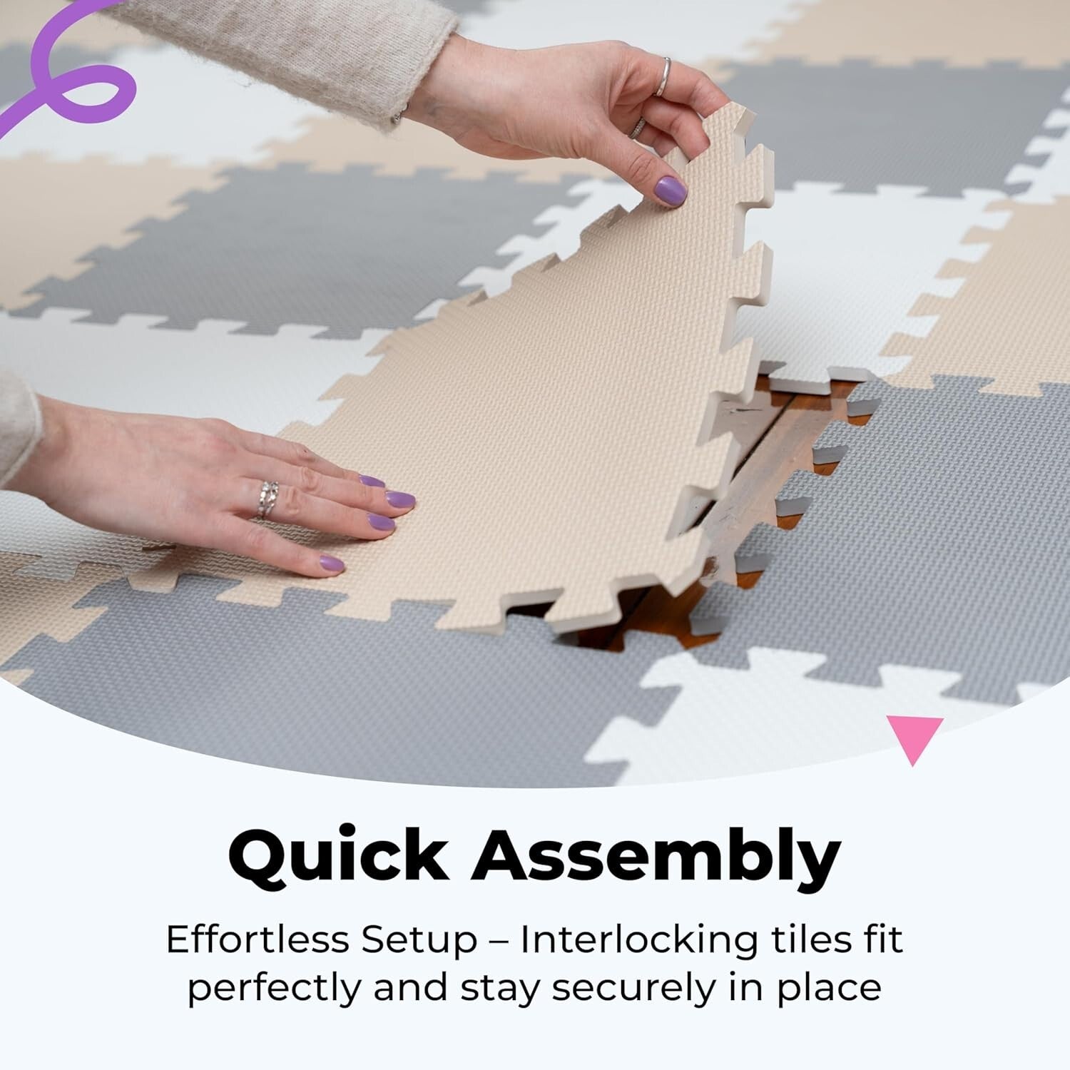 Customizable Interlocking Baby Play Mat - Non-Toxic Foam Tiles for 74x74 Playpen