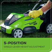 Load image into Gallery viewer, Lightweight 40V Battery-Powered Push Mower with 5 Cutting Positions &amp; Charger